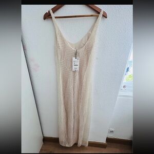 ZARA out of stock WHITE sequins midi dress NWT size XS BLOG FAVE